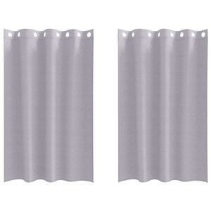 vidaXL Rideaux occultants avec anneaux 2 pcs Gris m&eacute;tal 175 x 140 cm