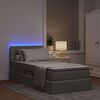 vidaXL Lit avec rangement et LED avec matelas Taupe 90 x 200 cm tissu