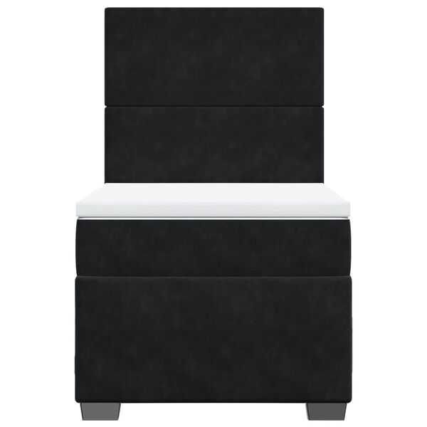 vidaXL Sommier &agrave; lattes de lit et matelas Noir 80x200 cm Velours