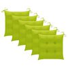 vidaXL Chaises de jardin avec coussins vert vif lot de 6 Bois teck