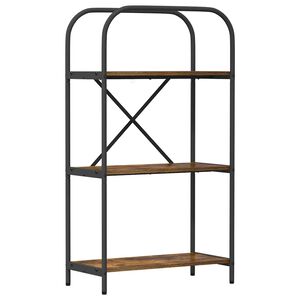 vidaXL &Eacute;tag&egrave;re 3 niveaux 60 x 30 x 109 cm Bois d'ing&eacute;nierie Ch&ecirc;ne fum&eacute;