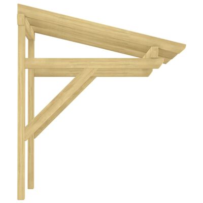 vidaXL Auvent de porte 100x100x80 cm Bois de pin massif imprégné