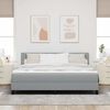vidaXL Lit &agrave; ressorts avec matelas Gris clair 180 x 200 cm tissu
