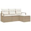 vidaXL Ensemble de Canap&eacute;s 4 pc Beige polyrotin