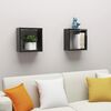 vidaXL &Eacute;tag&egrave;res cube murales 2 pcs Noir brillant 30x15x30 cm