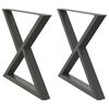 vidaXL Pieds de table à manger 2 pièces Anthracite 90 x (72-73,3) cm Acier