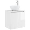 vidaXL Vanit&eacute; de lavabo mural Blanc brillant 49,5 x 41 x 64,5 cm