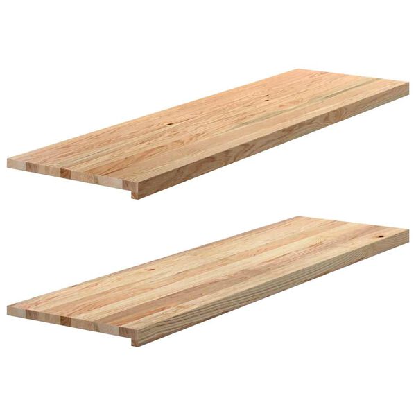 vidaXL Appuis de fen&ecirc;tre 2 pcs non trait&eacute; 140x40x2cm bois ch&ecirc;ne massif