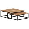 vidaXL Tables basses gigognes 2 pcs Bois d'acacia massif