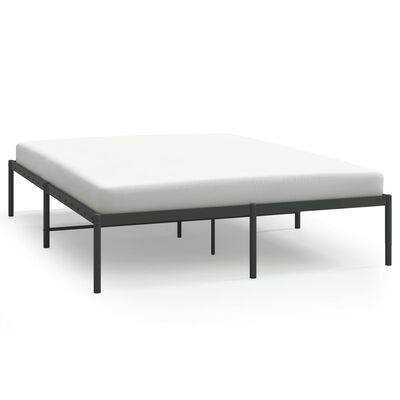 vidaXL Cadre de lit métal sans matelas noir 150x200 cm