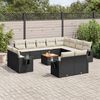 vidaXL Salon de jardin avec coussins 13 pcs noir r&eacute;sine tress&eacute;e