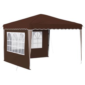 vidaXL Tente de f&ecirc;te pop-up 288 x 288 x 245 cm Marron Tissu Oxford