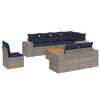 vidaXL Ensemble de canap&eacute; de jardin 9 pcs avec coussins gris r&eacute;sine tress&eacute;e