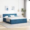 VidaXL Cadre de lit ottoman avec matelas bleu fonc&eacute; 160x200 cm velours