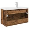 vidaXL Meuble lavabo avec bassin et robinet int&eacute;gr&eacute;s vieux bois