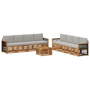vidaXL Ensembles de canap&eacute;s avec coussin 9 pcs Bois d'Acacia Massif