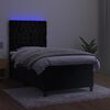 vidaXL Sommier &agrave; lattes de lit matelas et LED Noir 100x200 cm Velours