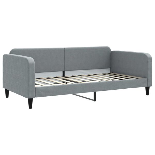 vidaXL Lit de jour avec gigogne et matelas gris clair 100x200 cm tissu