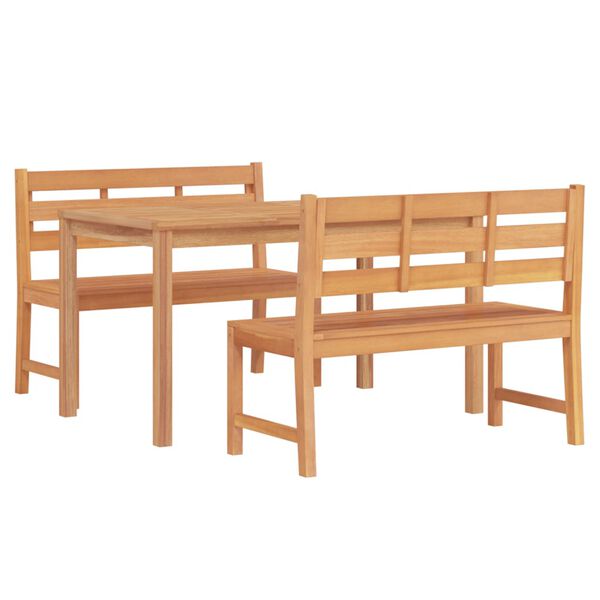 vidaXL Ensemble &agrave; manger de jardin 3 pcs Bois de teck massif
