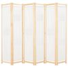vidaXL Cloison de s&eacute;paration 6 panneaux Cr&egrave;me 240 x 170 x 4 cm Tissu
