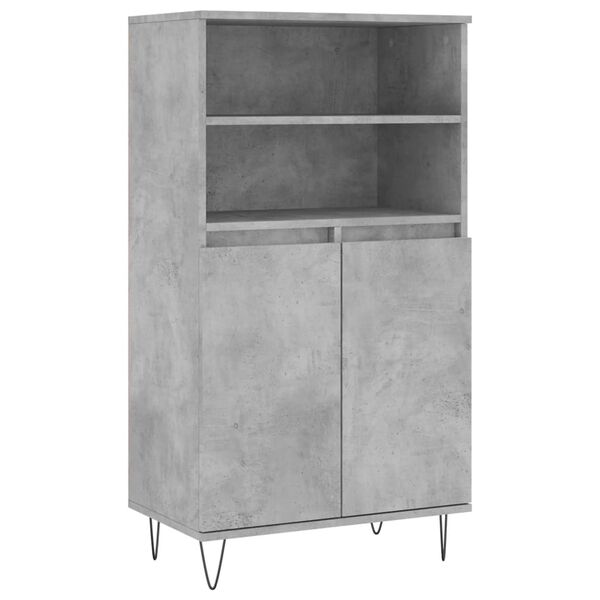 vidaXL Buffet haut Gris b&eacute;ton 60x36x110 cm Bois d'ing&eacute;nierie