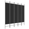 vidaXL Cloison de s&eacute;paration 5 panneaux Noir 200x200 cm Tissu
