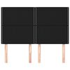 vidaXL T&ecirc;te de lit Noir 144x5x118/128 cm Tissu