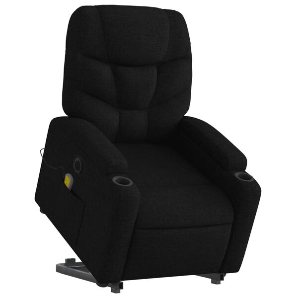 vidaXL Fauteuil inclinable de massage &eacute;lectrique Noir Tissu