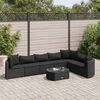 vidaXL Salon de jardin 8 pcs avec coussins noir r&eacute;sine tress&eacute;e