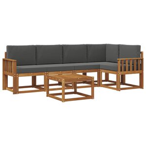 vidaXL Ensemble de canap&eacute;s d'ext&eacute;rieur 6 pc Naturel et Anthracite