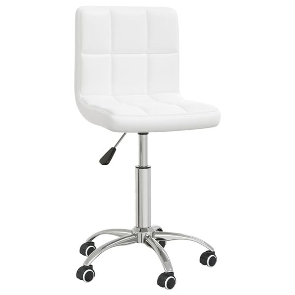 vidaXL Chaise de bureau pivotante Blanc Similicuir