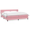 vidaXL Sommier &agrave; lattes de lit avec matelas rose 180x210 cm velours