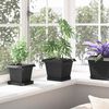 vidaXL Pot de Fleurs Carr&eacute; 6 pcs Noir 20 x 20 x 16 cm Plastique