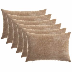 vidaXL Housse de coussin 6 pcs HEERLEN Marron 30 x 50 cm