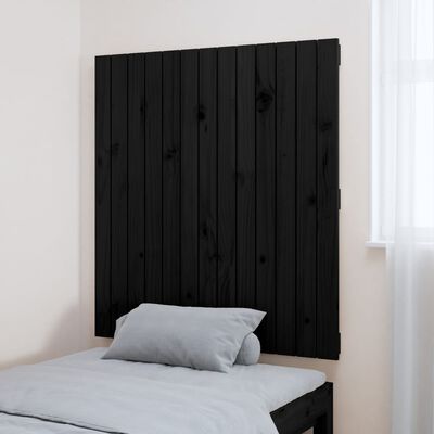 vidaXL Tête de lit murale Noir 82,5x3x90 cm Bois massif de pin