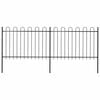 vidaXL Cl&ocirc;ture de jardin avec arceau en acier 337 x 120 cm Noir