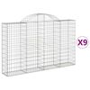 vidaXL Paniers &agrave; gabions arqu&eacute;s 9 pcs 200x30x120/140 cm Fer galvanis&eacute;