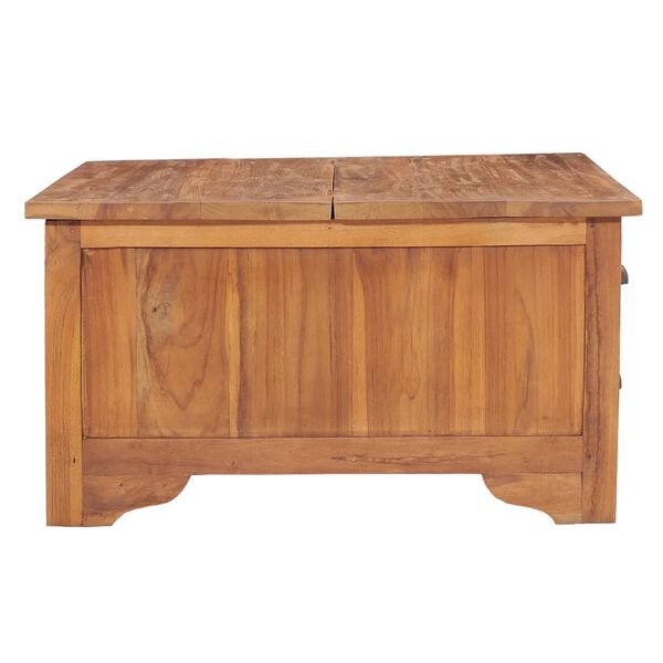 vidaXL Table basse avec dessus rabattable 65x65x35 cm Bois de teck