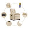 vidaXL Fauteuil inclinable de massage &eacute;lectrique cr&egrave;me tissu