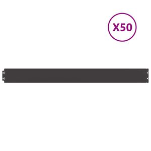 vidaXL Bordure de Pelouse 50 pc 10 x 103 cm Acier lamin&eacute; &agrave; froid Noir
