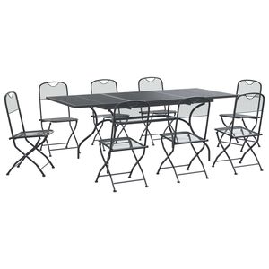 vidaXL Ensemble de salle &agrave; manger pour jardin 9 pcs Anthracite