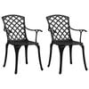 vidaXL Chaises de jardin lot de 2 Aluminium coul&eacute; Noir