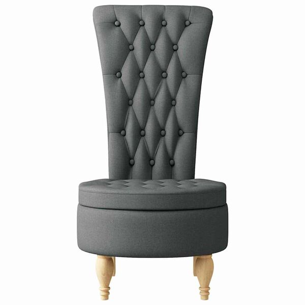 vidaXL Fauteuil &agrave; pantoufle Gris fonc&eacute; 56,5 x 70 x 110 cm tissu