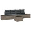 vidaXL Ensemble de canap&eacute; de jardin 5 pc Gris polyrotin