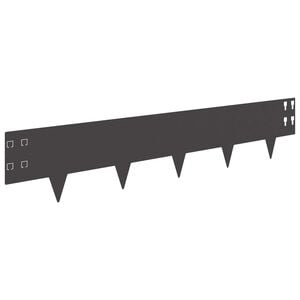 vidaXL Bordure de Pelouse 20 pc 100 x 20 cm Acier Noir