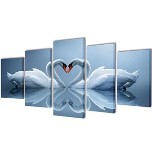Set de toiles murales imprim&eacute;es Cygnes 100 x 50 cm