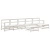 vidaXL Salon de jardin 7 pcs Blanc Bois de pin massif
