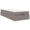 vidaXL Cadre de lit avec matelas avec matelas 2 pcs Taupe tissu