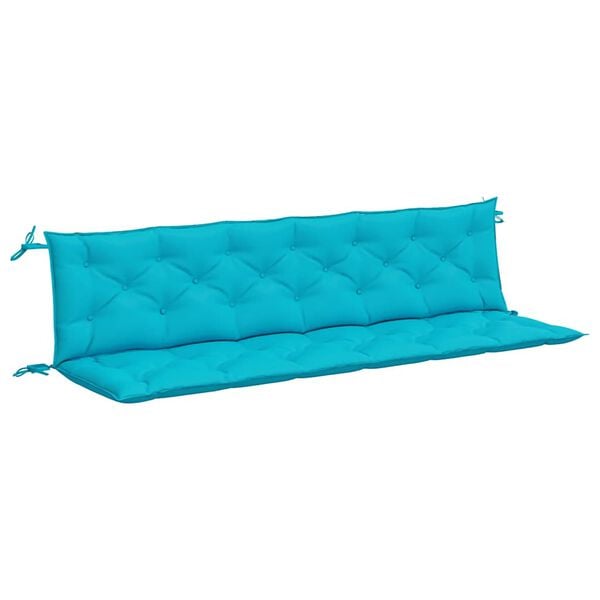 vidaXL Coussins de banc de jardin lot de 2 turquoise 200x50x7 cm tissu