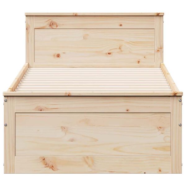 vidaXL Cadre de lit sans matelas avec t&ecirc;te de lit 90x190 cm pin massif